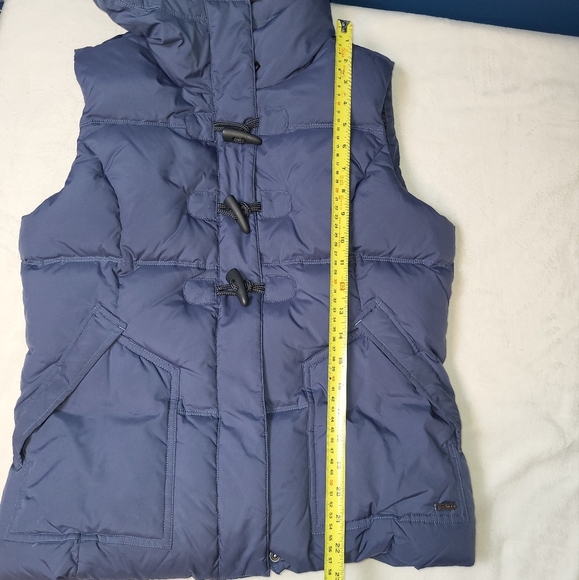 Prana Women's Evelina Hooded‎ Down Puffer Vest Size Small Navy Blue - Picture 9 of 16